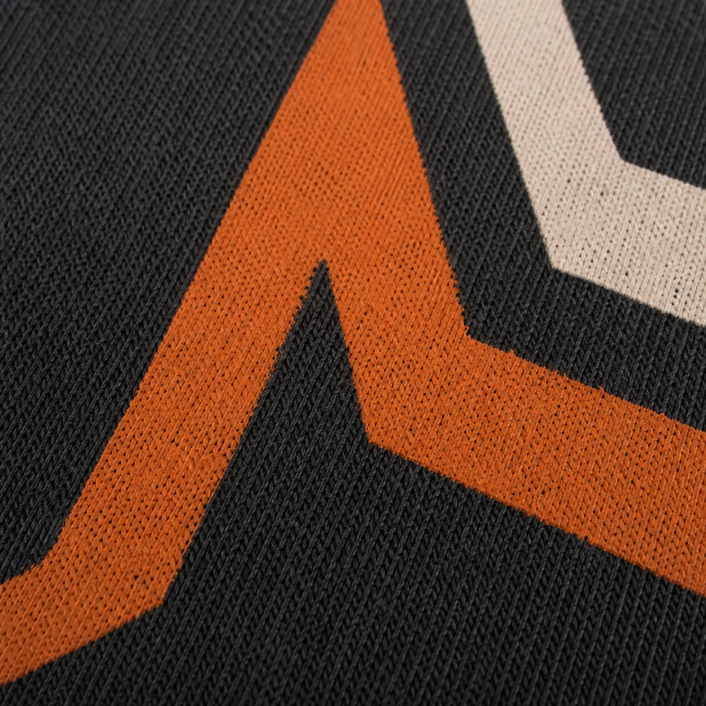 Close-up of screen printing ink on apparel fabric