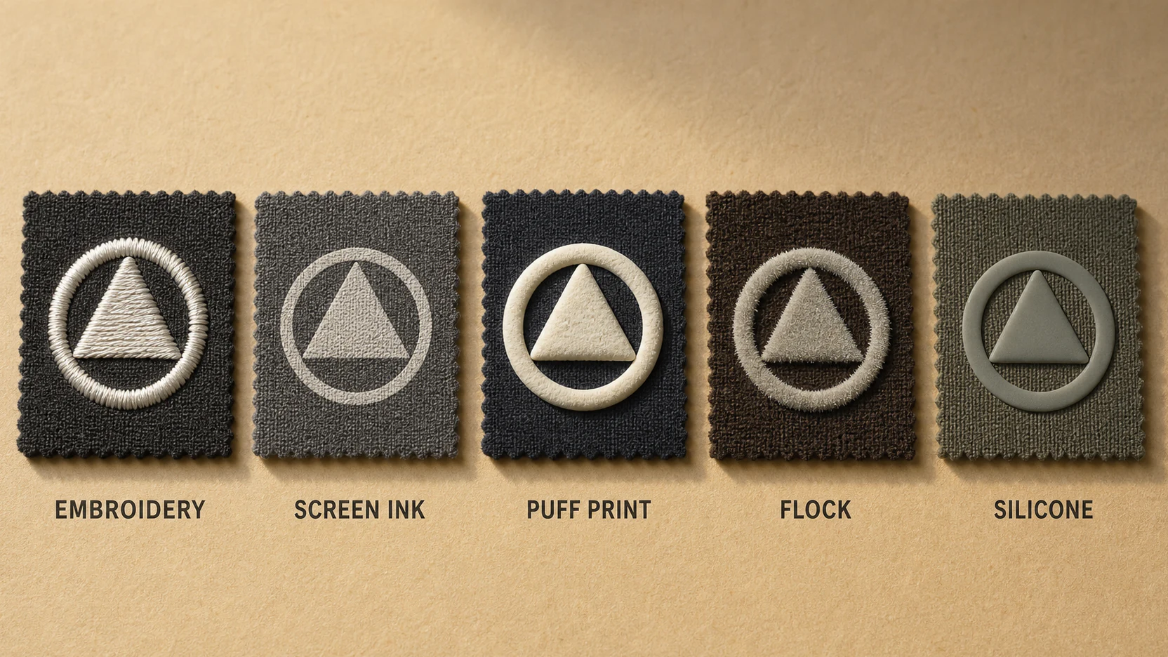 Comparison of five apparel decoration surfaces