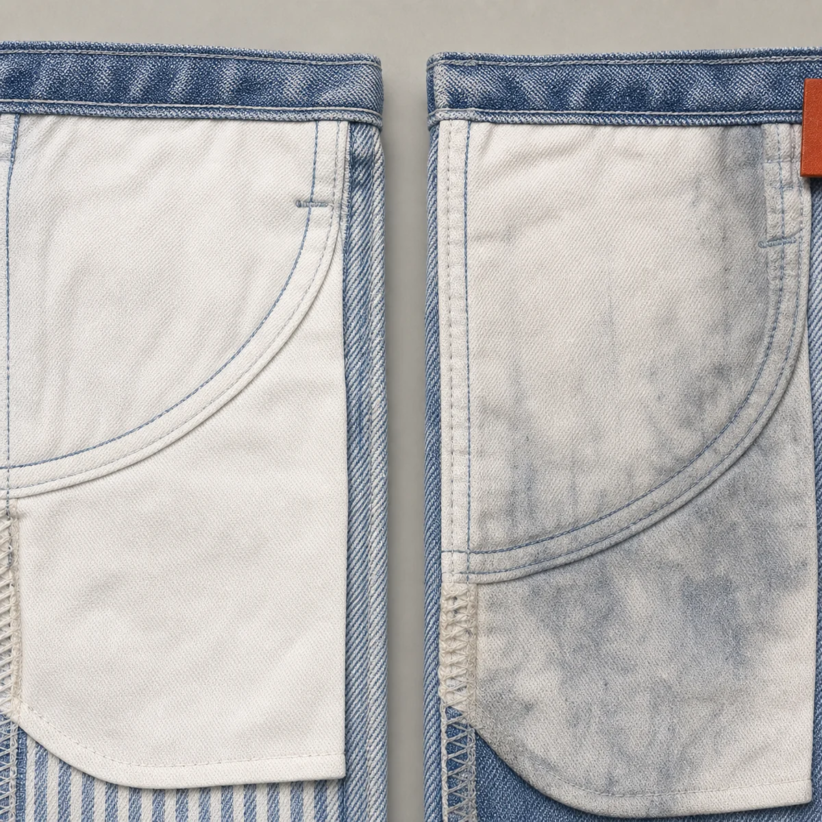 Backstaining on a washed cellulosic garment