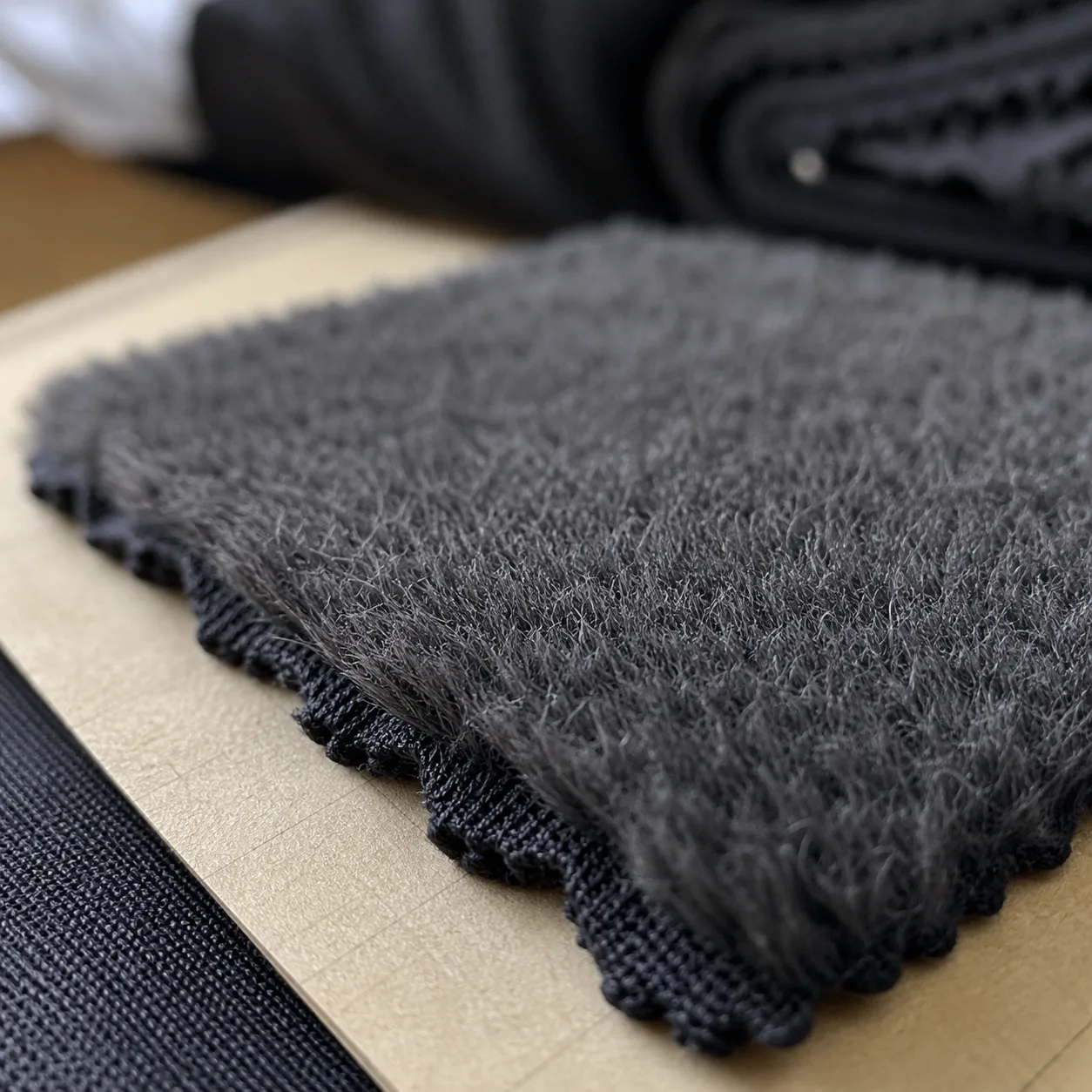 Medium flock pile showing fibre length and surface depth