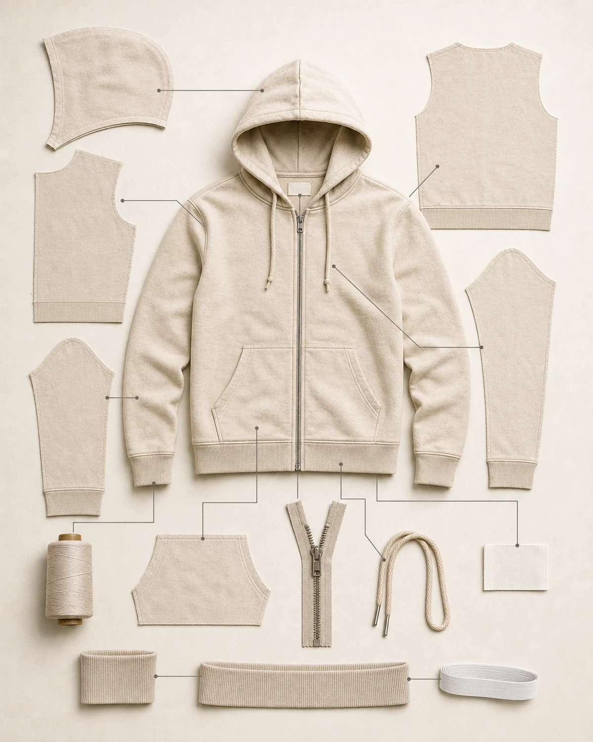 Complete garment component audit before dyeing