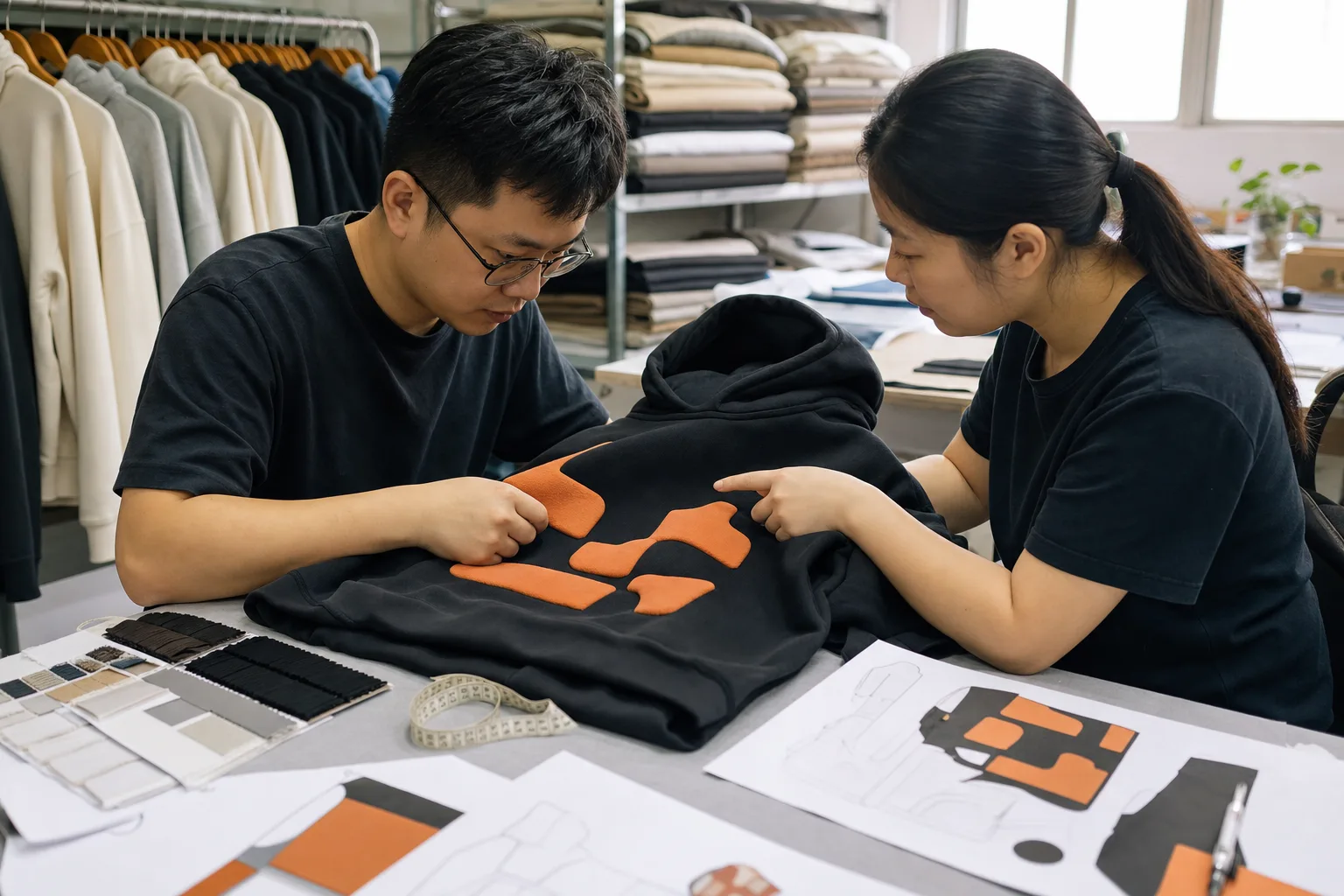 Sampling fabric sourcing and technique review support