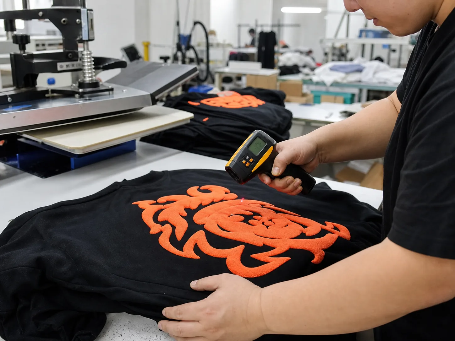 Checking the ink-film temperature of a puff print