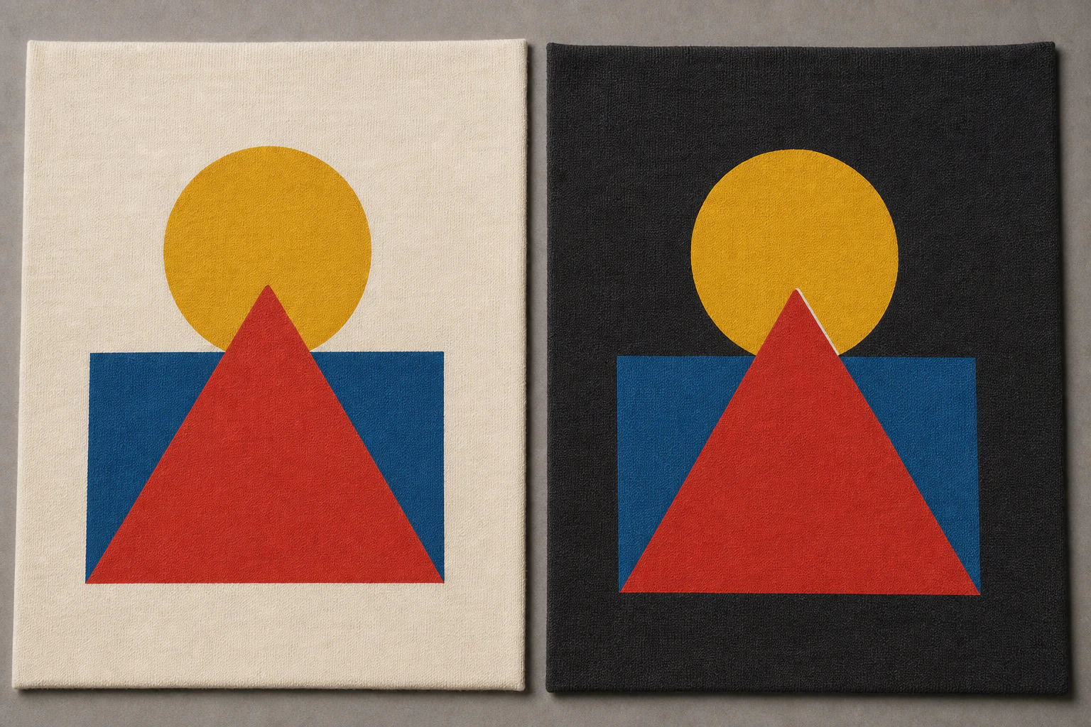 Light and dark garment screen prints compared with a white underbase