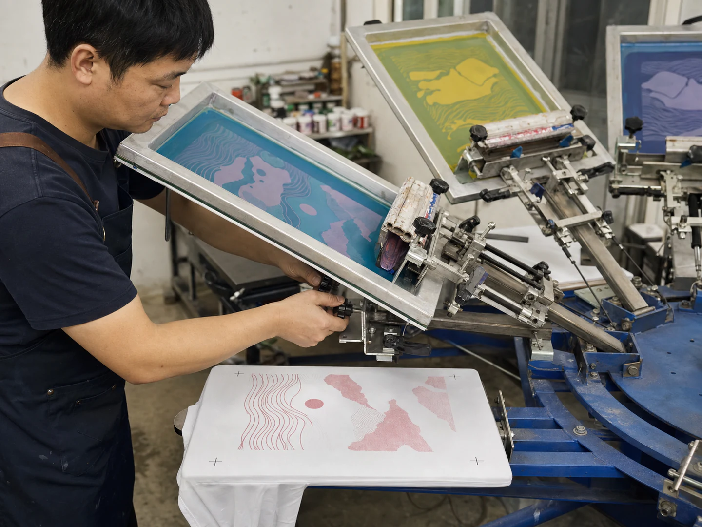 Screen print registration and colour position check