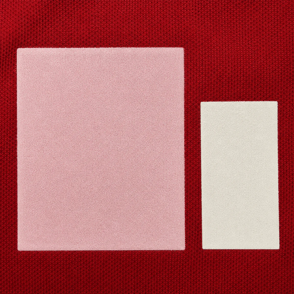 Polyester dye migration discolouring a white screen print