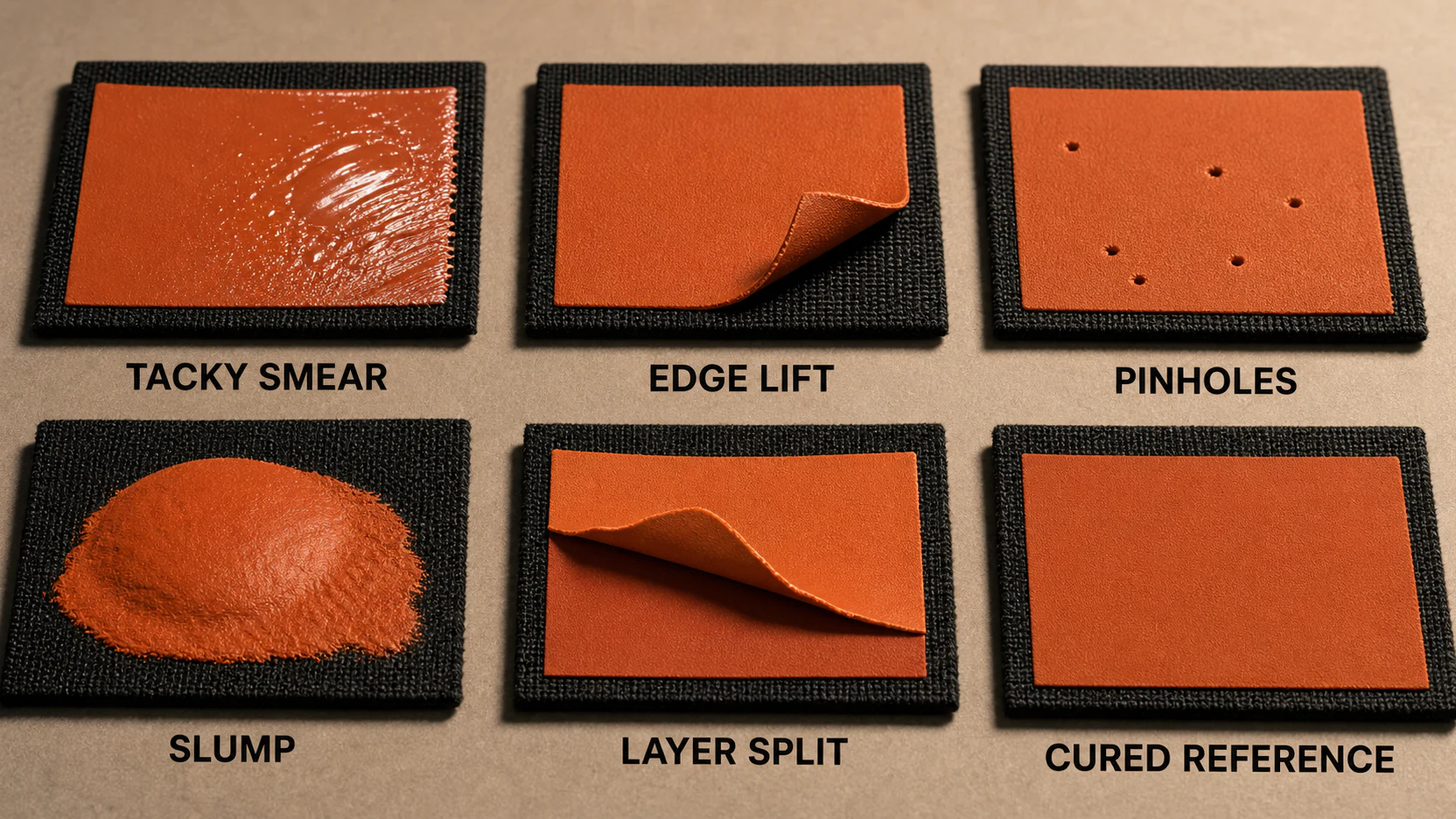 Visible silicone print defects linked to cure and process control