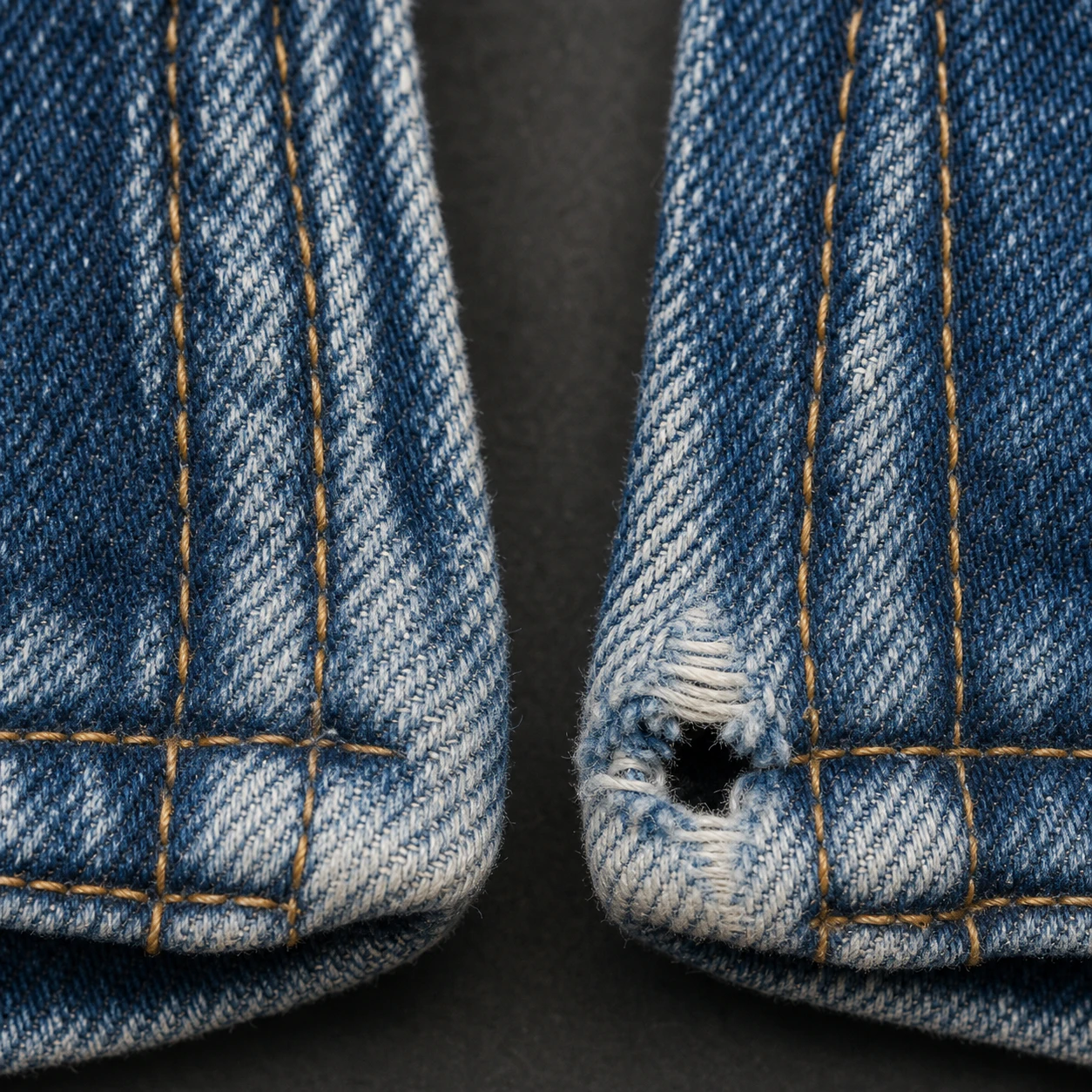 Over-abrasion beyond the garment performance margin