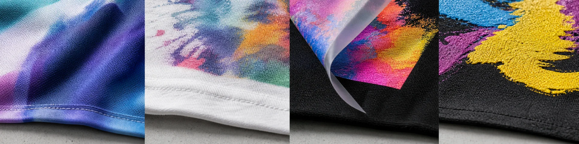 Illustrative fabric surfaces for sublimation DTG DTF and screen printing