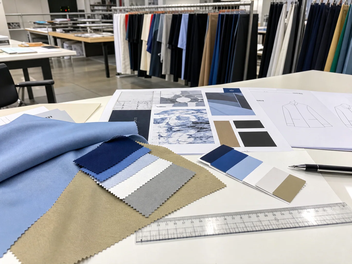 Sublimation project brief with polyester fabric pattern artwork and colour sample