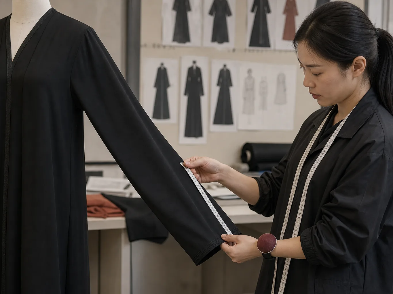 Abaya: front and sleeve