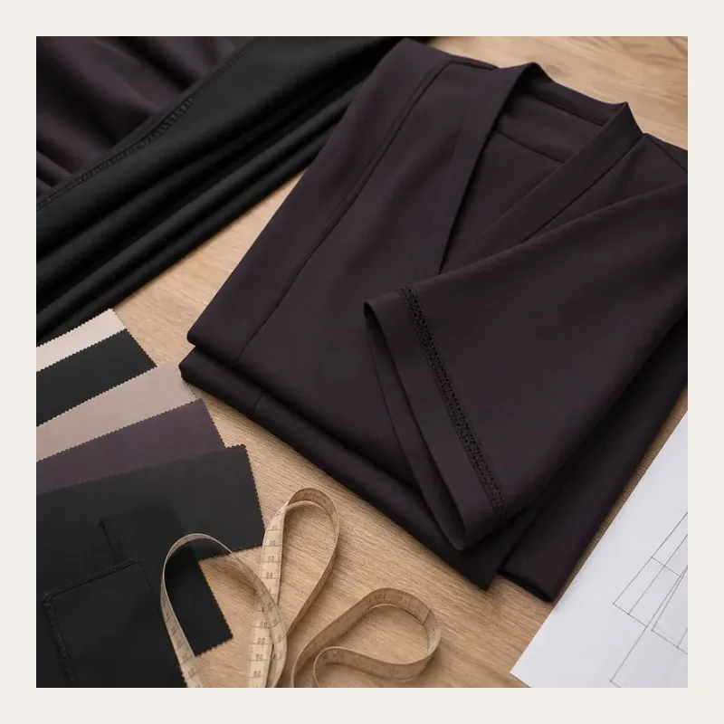 Folded abaya finishing detail preview generated for Canton Fashion.