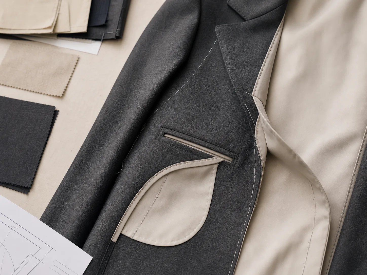 Blazers: sleeve and lining