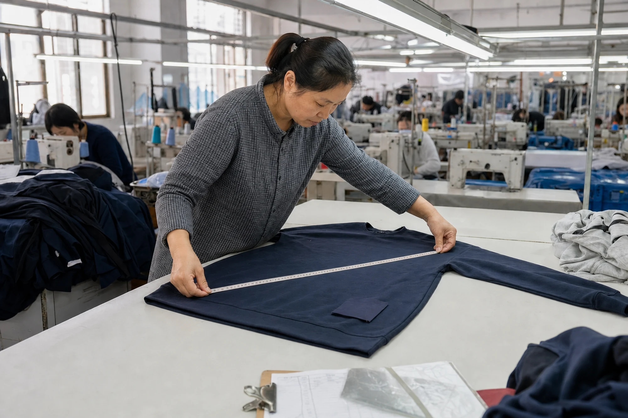 Editorial cover direction for an apparel manufacturing subject, alternate view 4