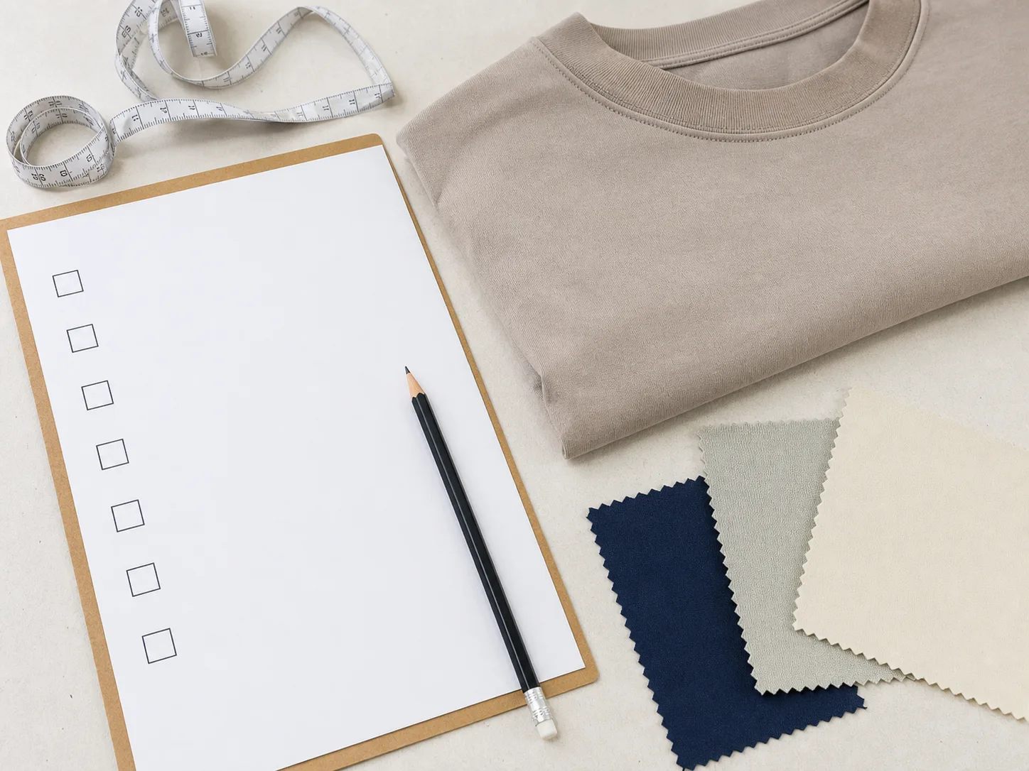 Neutral apparel project checklist that is not a customer case