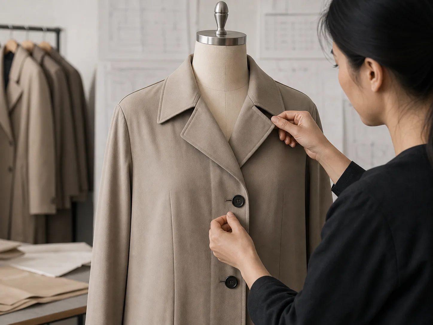 Coats: collar and closure