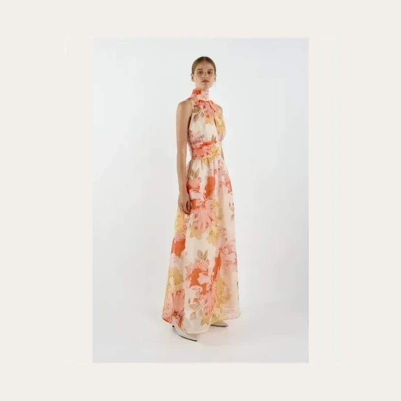 Floral halter maxi dress project photo supplied by Canton Fashion.