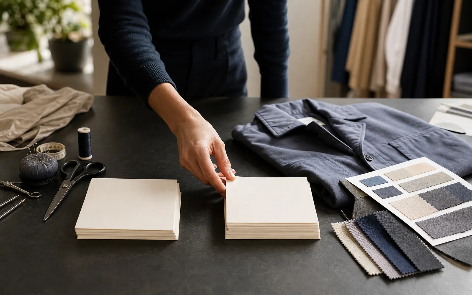 Apparel buyer questions reviewed with garment, material and quantity information