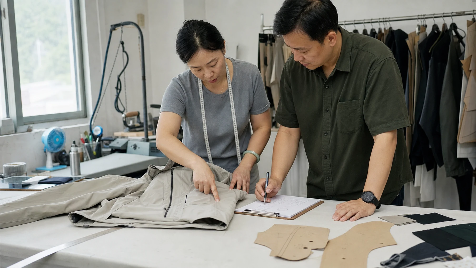 A distinct step in apparel development from brief review through production preparation, alternate view 4