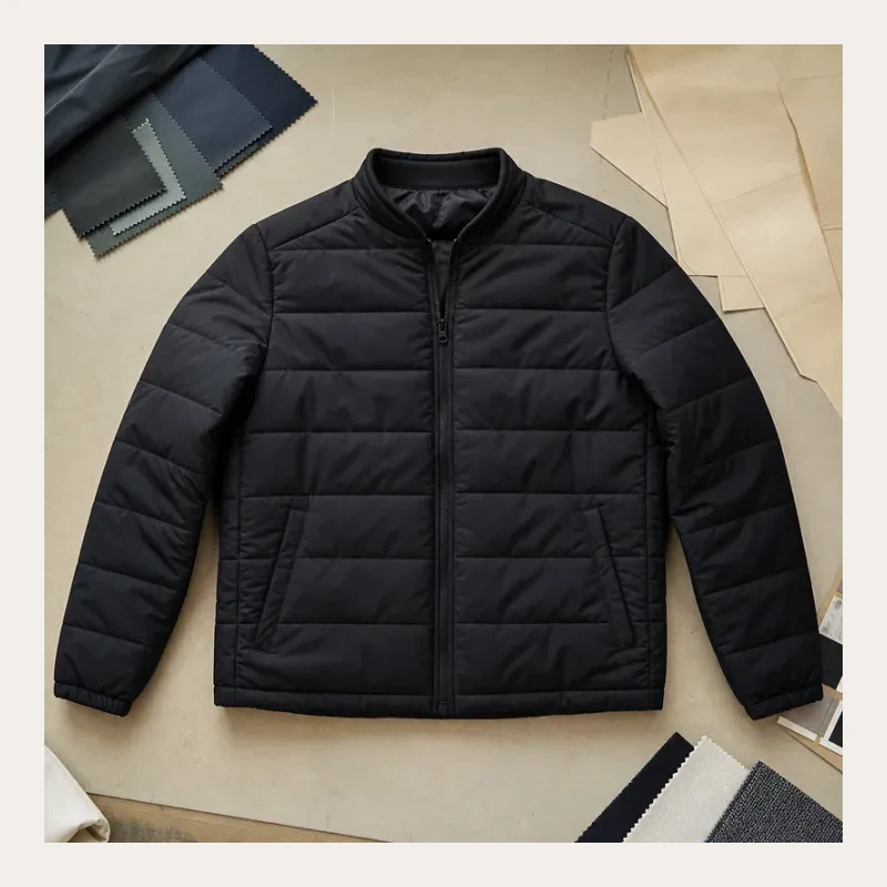 Black quilted jacket project preview generated for Canton Fashion.