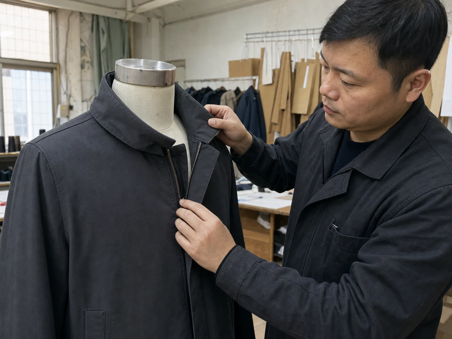 Jackets: collar and front