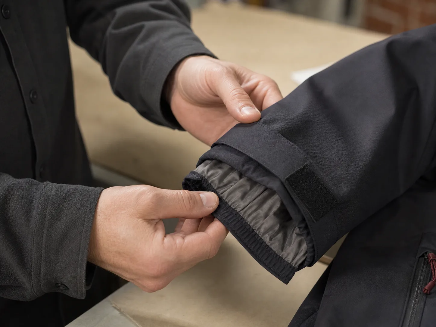 Jackets: sleeve, hem and lining