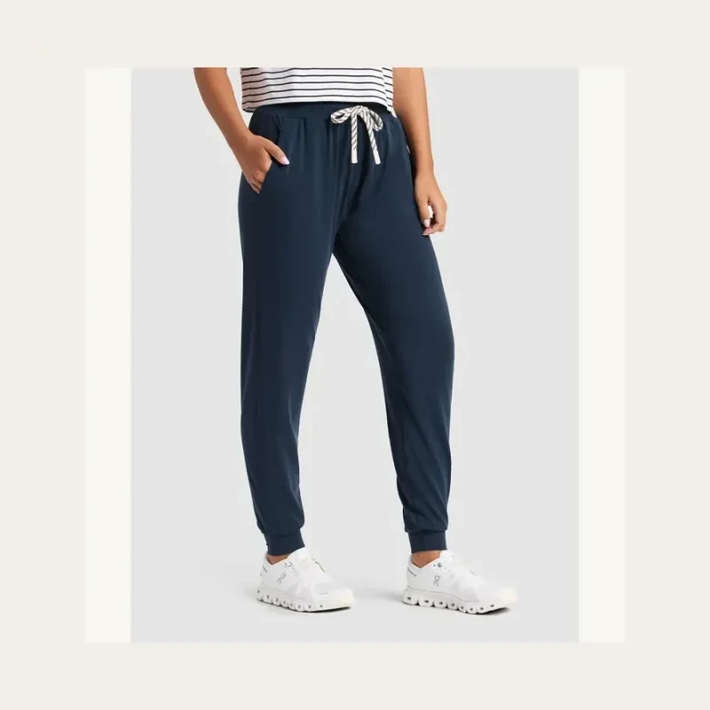 Navy drawstring joggers project photo supplied by Canton Fashion.