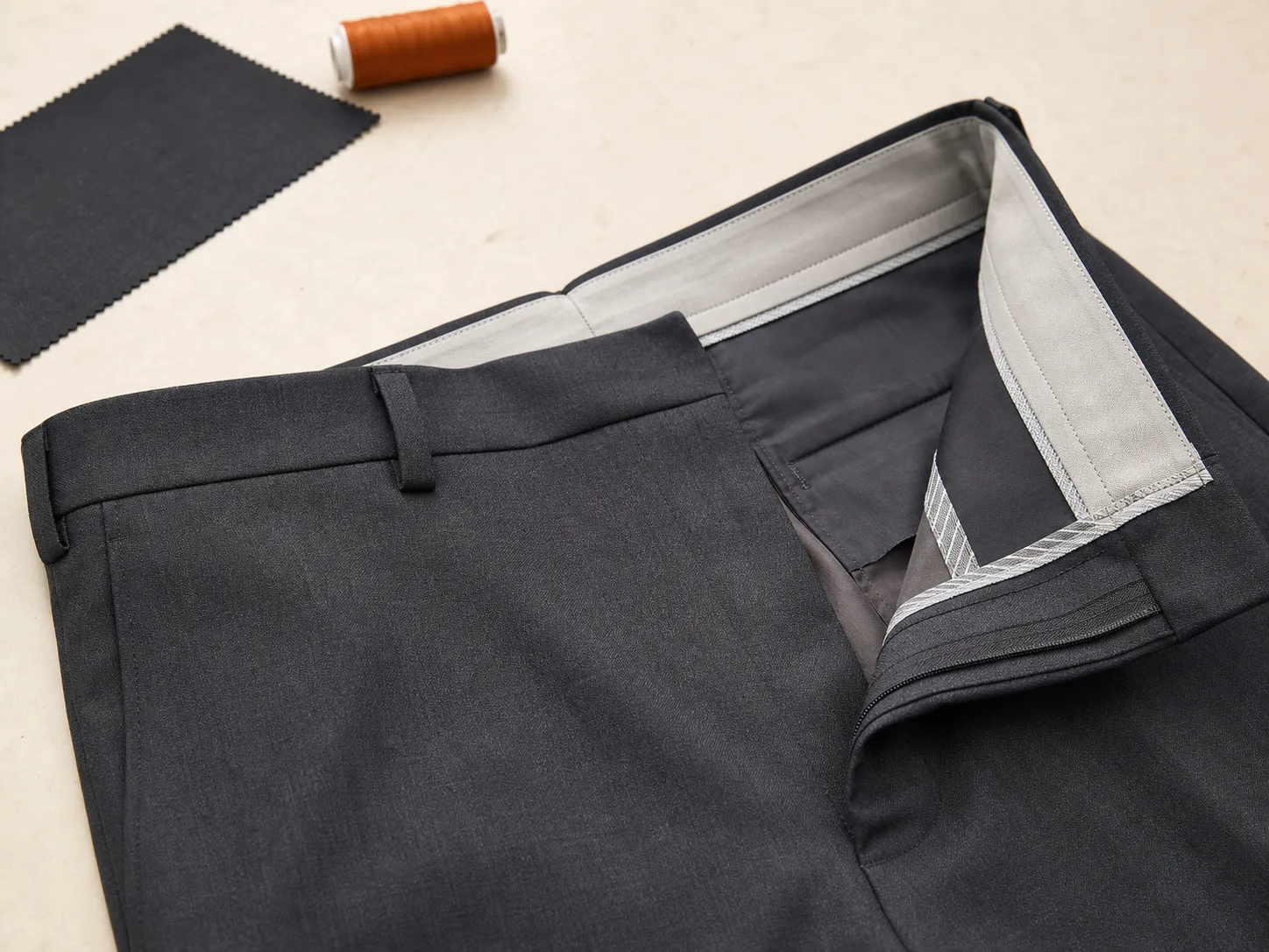 Pants: waistband and fly