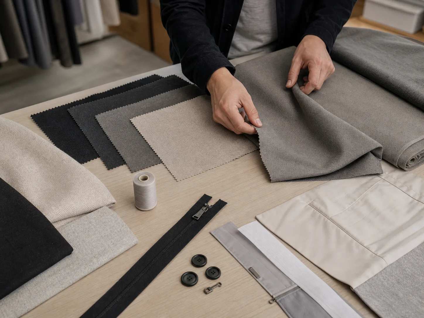 Pants: fabric and trims sourcing