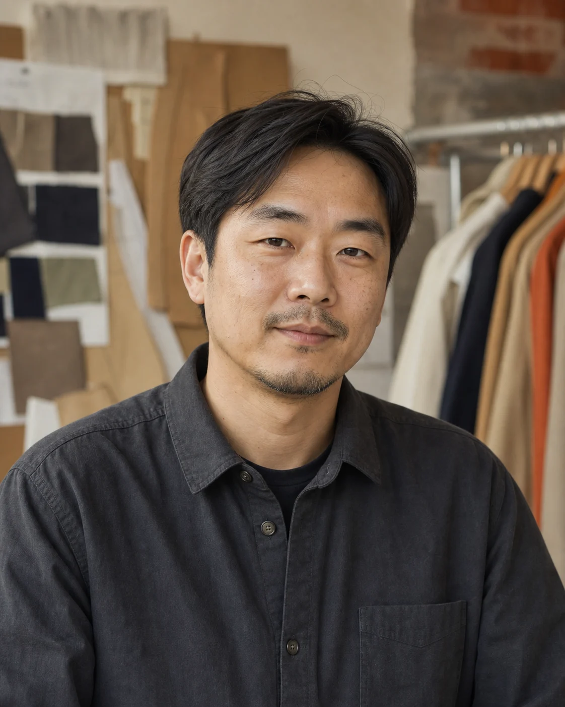 Martin in an apparel sample room